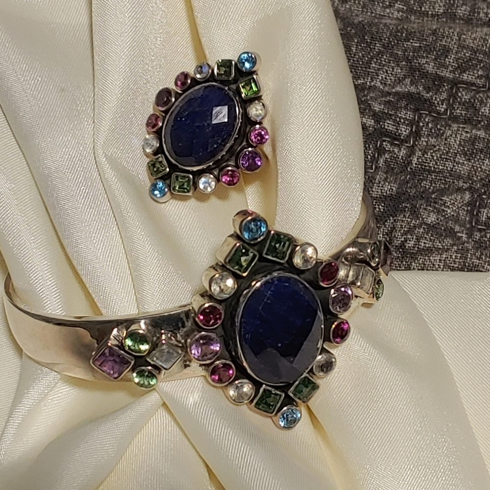 Nicky Butler 925 SS multi gemstone ring - Picture 3 of 7